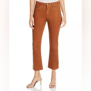 Frame Jeans Le Cropped Mini Boot Coated in Caramel - Size 24